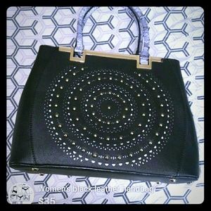 Woman black leather handbags
